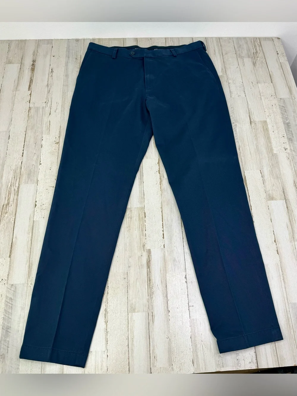 Brooks Brothers Advantage Chino Milano Pleated Khaki Pants Mens 36x34 Navy Blue